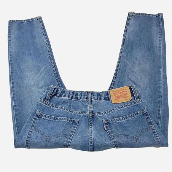 Levi's 505 Husky Blue Denim Jeans 10 | Adjustable Waist Flaws - Picture 3 of 6